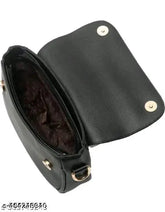 PU leather free size sling bag, trendy solid net design, made in India